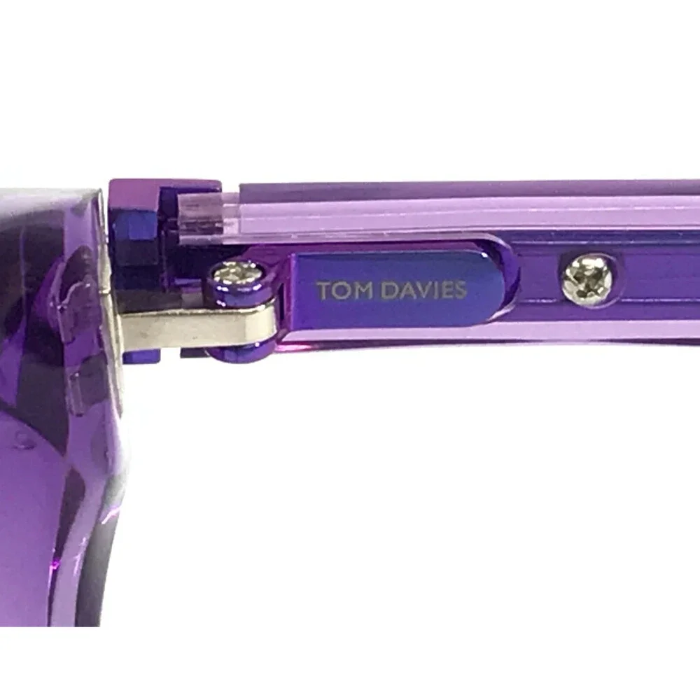 Tom Davies Eyeglasses Frames TD675 Col. 1938 Clear Purple Cat Eye 53-16-140